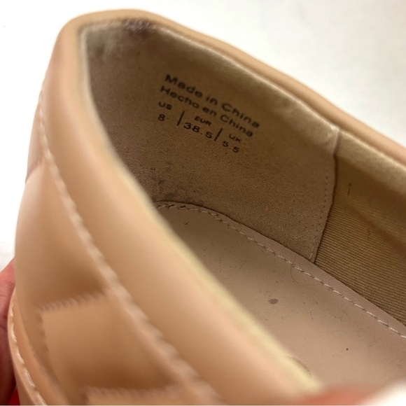 Aldo Tan Quilted W/ Gold Buckle Almond Toe Comfort Loafer Shoe (8) - Picture 12 of 12